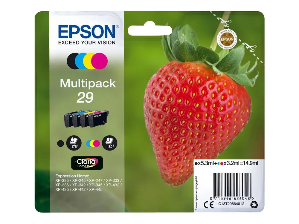 Epson 29 Multipack - 4er-Pack - 14.9 ml - Schwarz