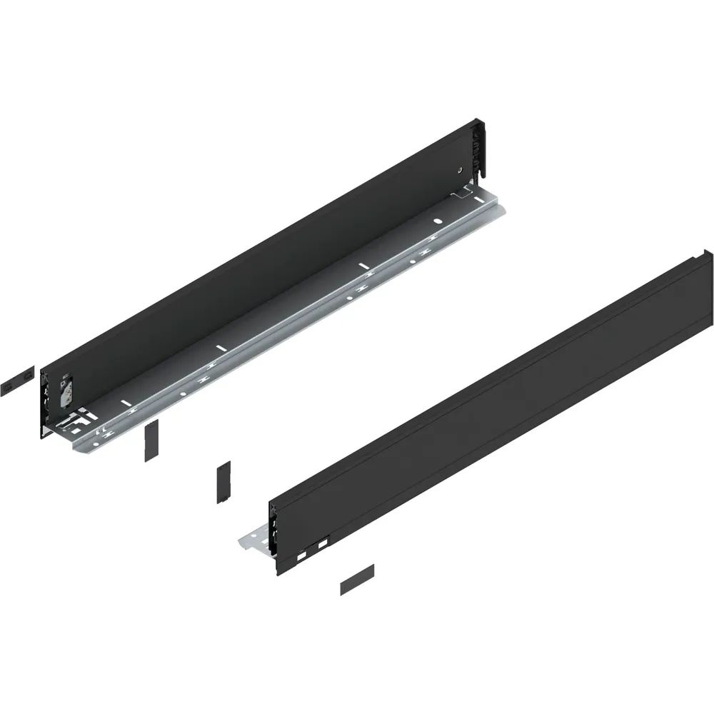 BLUM LEGRABOX pure Zarge Höhe M, NL 650, Carbonschwarz-matt