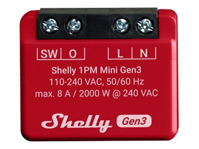 Shelly 1PM Mini Gen3 - Relaisschalter - kabellos