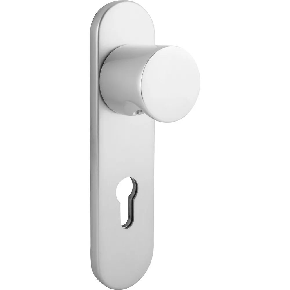 Grundmann Knopfkurzschild 3054/5162DZAFH, PZ 88 mm, silber eloxiert