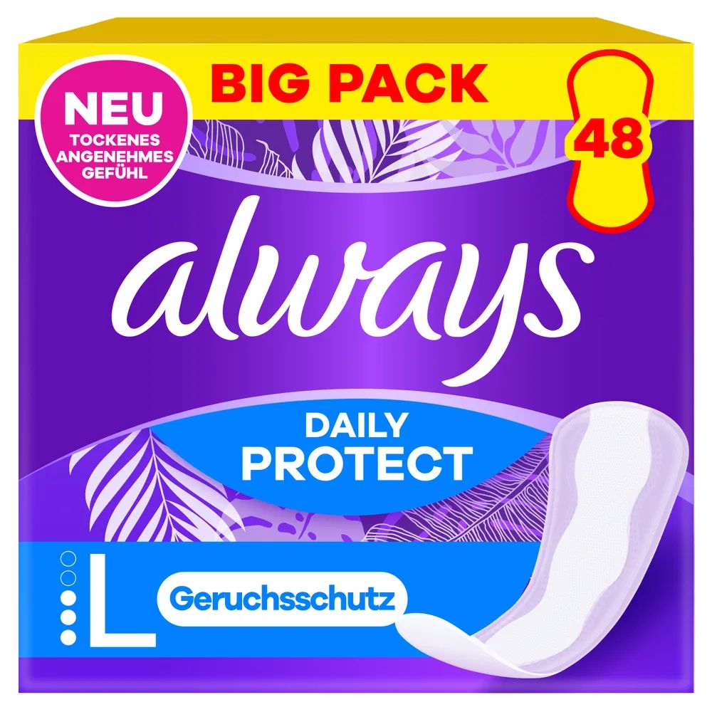 always Slipeinlage Daily Protect Long mit leichtem Duft BigPack 48