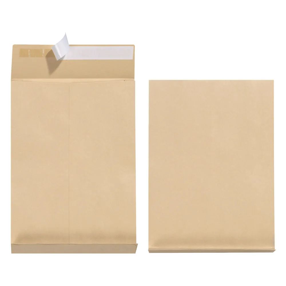 herlitz Faltentasche B4 130g haftklebend mit 4cm-Seitenfalte braun 5er PK