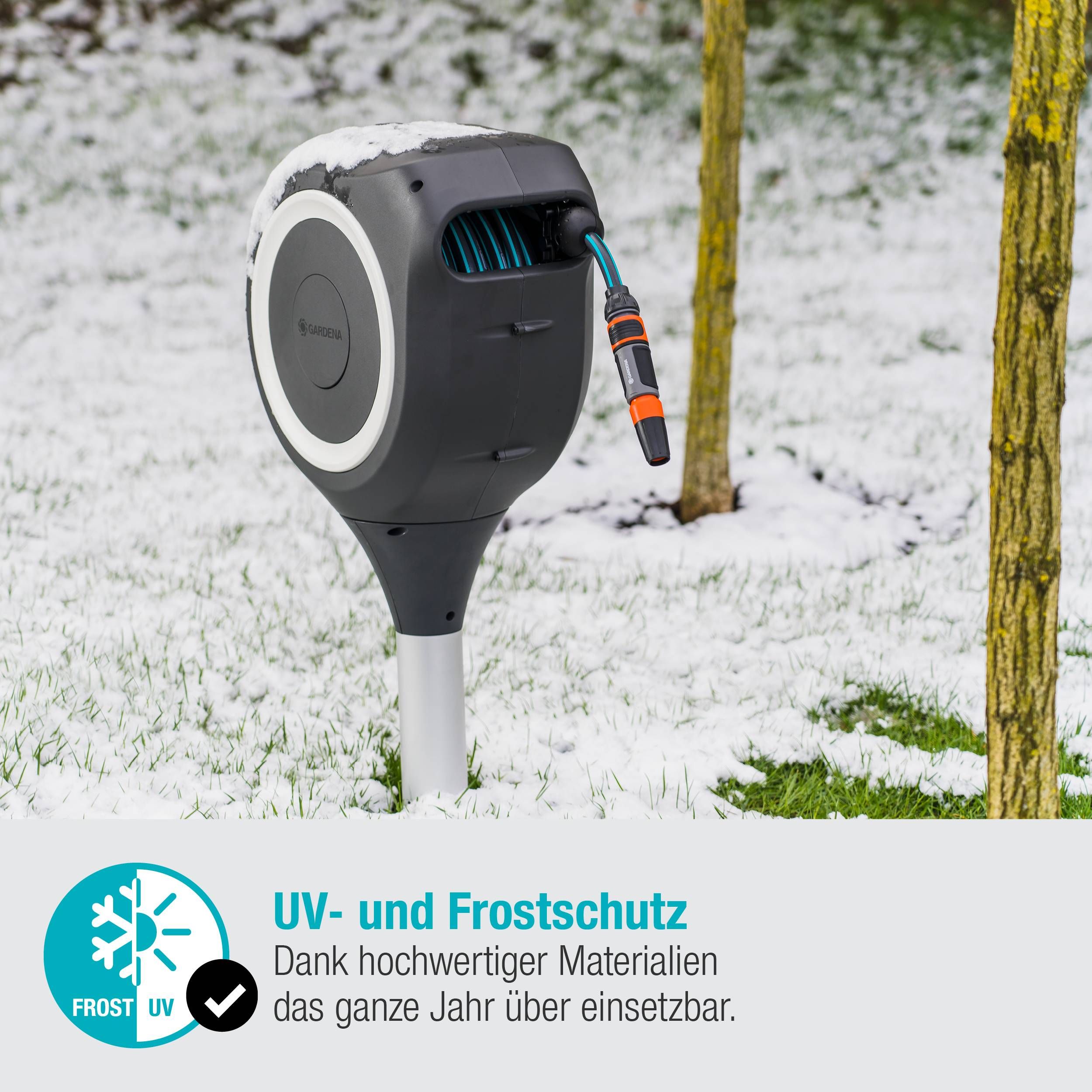 Gardena Garten-Schlauchbox RollUp M, 20 m, weiß