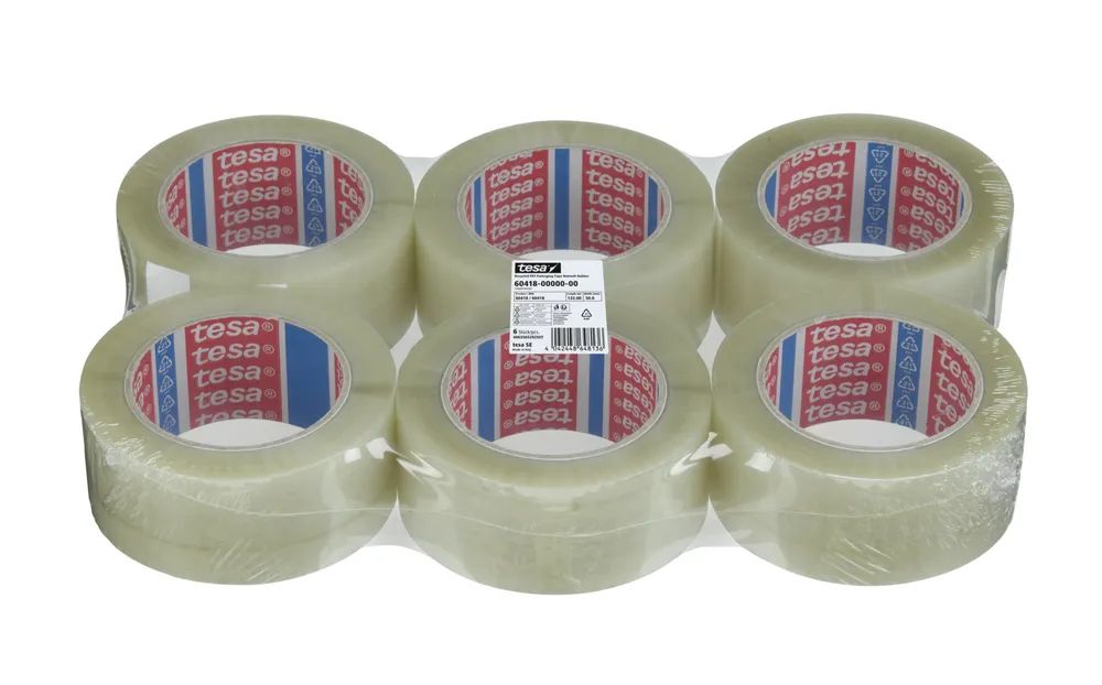 Tesa PET-Packband Kautschukklebemasse 132m 50mm 6Stk. braun