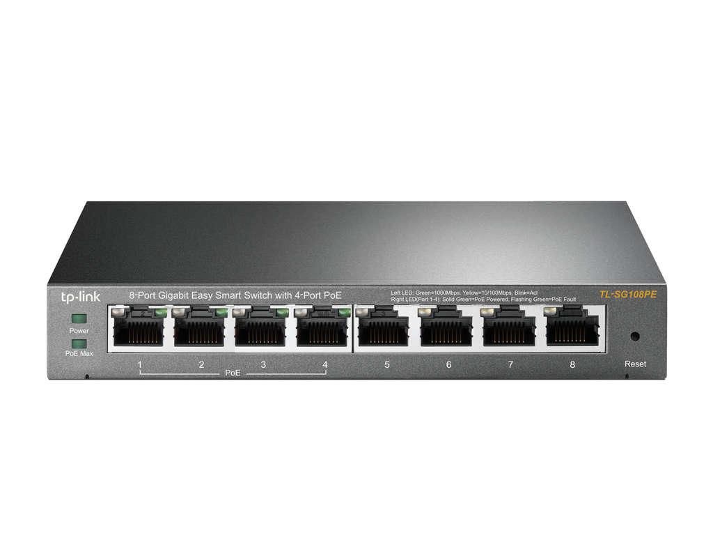 TP-LINK Easy Smart TL-SG108PE - Switch - Smart - 4 x 10/100/1000 (4 PoE+)