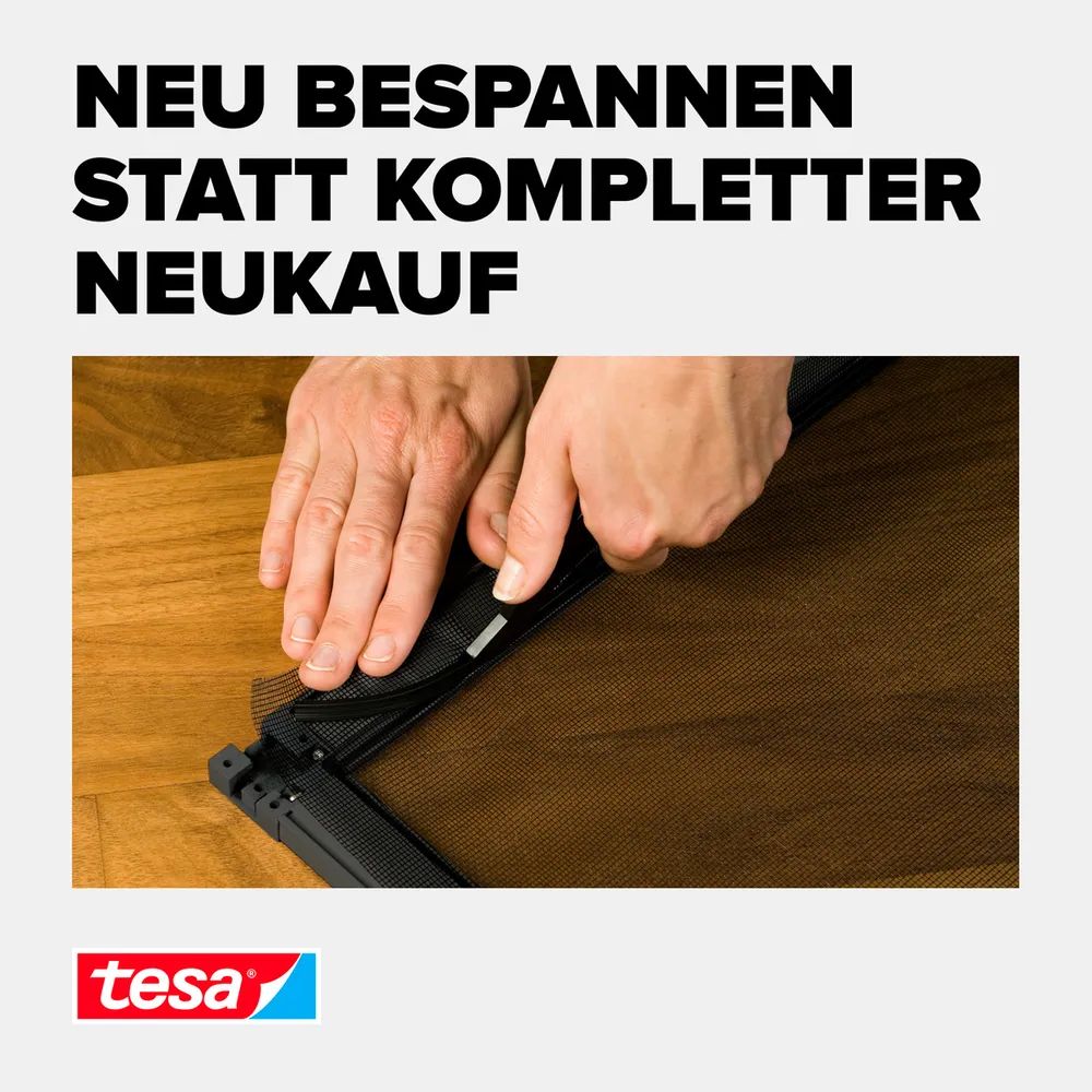 t﻿esa® Ersatz-Fliegengitter Aluminium, grau, 1,00 x 1,20m