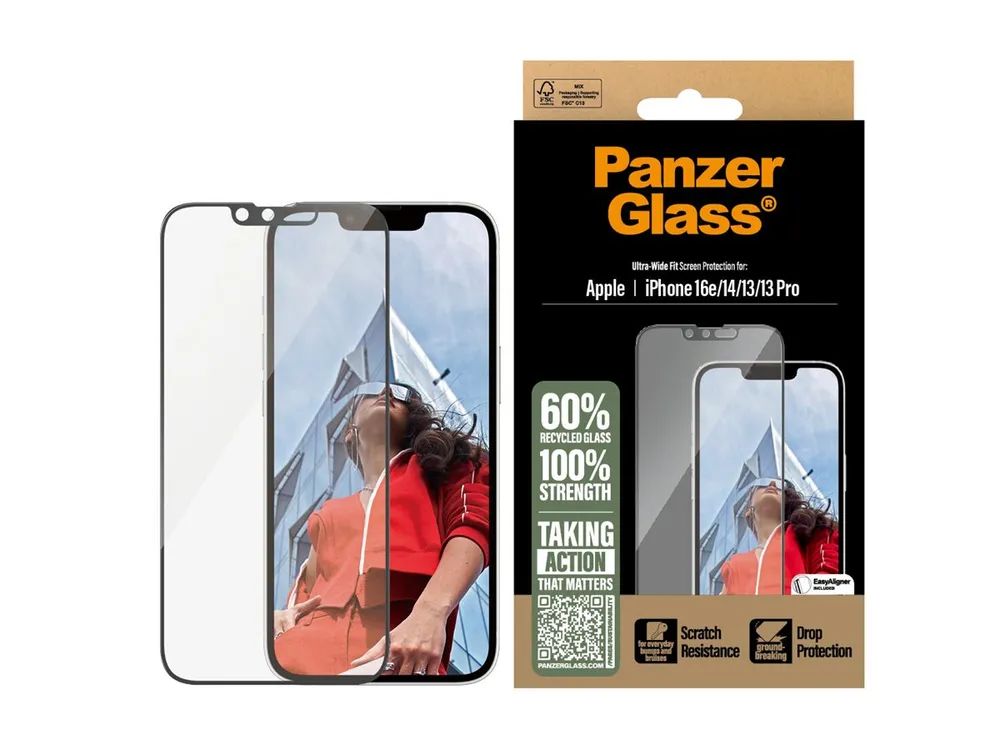 PanzerGlass Bildschirmschutz für Handy - Ultra-Wide Fit mit EasyAligner