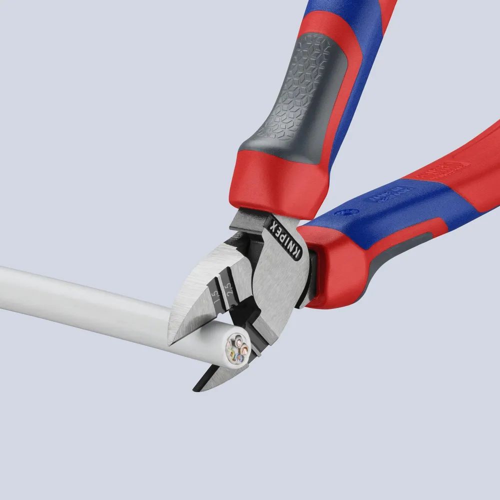 KNIPEX Abisolier-Seitenschneider mit Comfort-Griffen schwarz atramentiert 160 mm