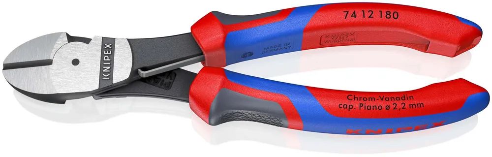 KNIPEX Kraft-Seitenschneider mit Comfort-Griffen schwarz atramentiert 180 mm