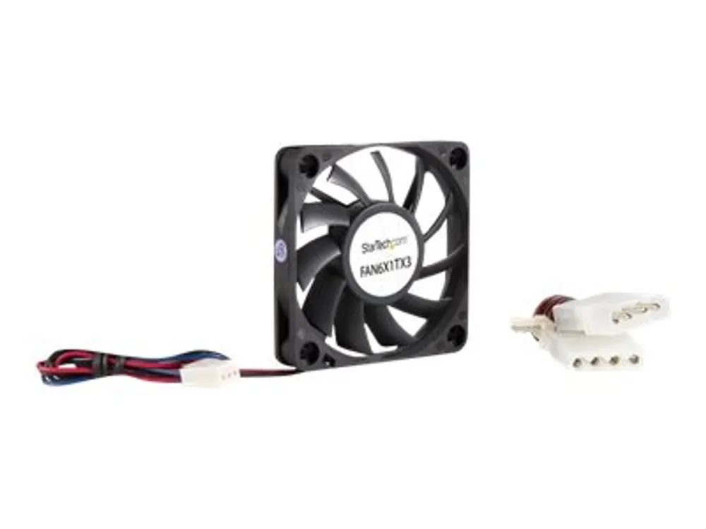 StarTech.com 60mm Gehäuselüfter - Lüfter 6cm für PC Gehäuse mit 3-pin Molex Stecker (60mmx60mmx10mm)
