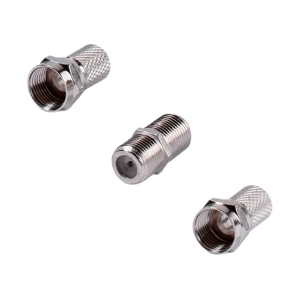 VIVANCO F Kabelverbinder Set, 2x F Stecker 7,0 mm, 1x F-Doppelkupplung