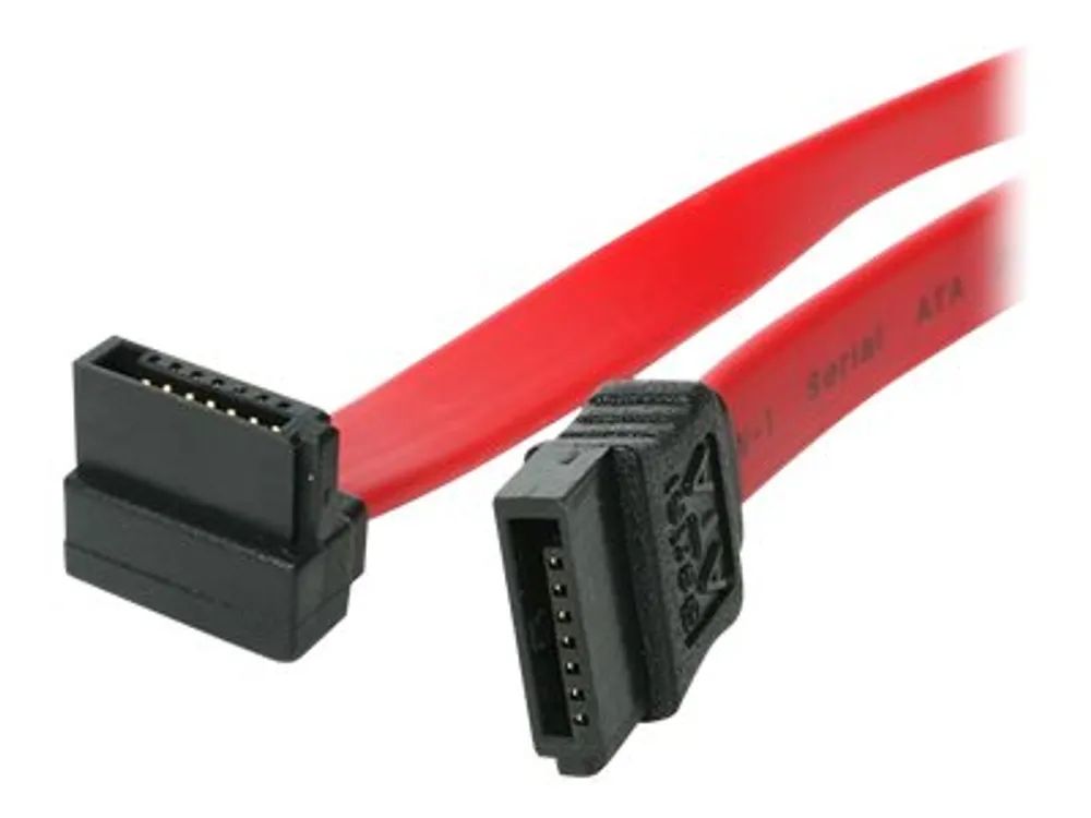 StarTech.com 15cm SATA 3 Kabel gewinkelt - S-ATA III Anschlusskabel bis 6Gb/s - Serial ATA 90° rechts abgewinkelt - Rot - SATA-Kabel - Serial ATA 150/300/600 - SATA (R)