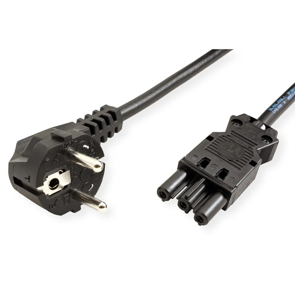 BACHMANN Gerätezuleitung Schutzkontakt/Gerätekupplung GST18-3, halogenfrei, schwarz, 3 m