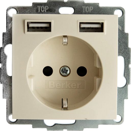 Berker SSD MIT 2X USB 2,4 A WEIß GLÄN / BERKER 48038982 K.1 48038982