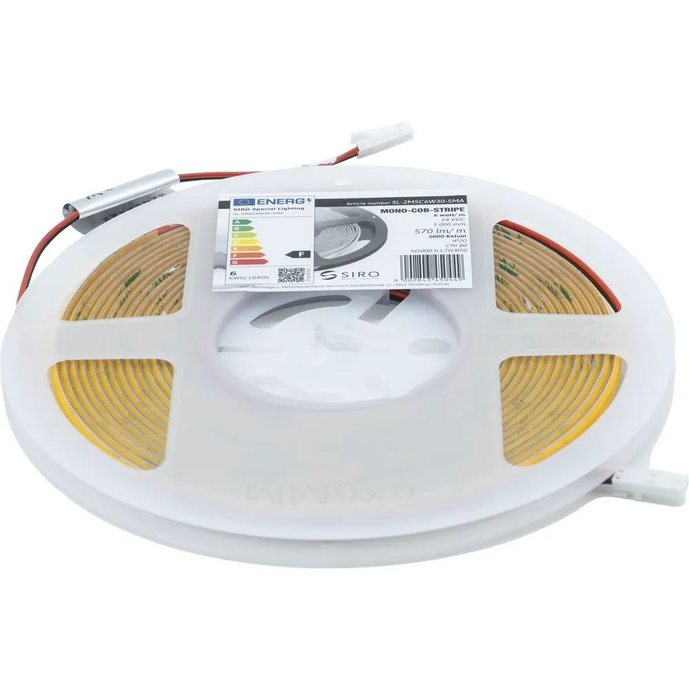 Siro Beschläge- und Metallwaren-** fabrik Gesellschaft m.b.H. SIRO LED-Band SL-COB 5mm 6W/m 3000K, IP20, 24 V/DC, Rolle 5 m