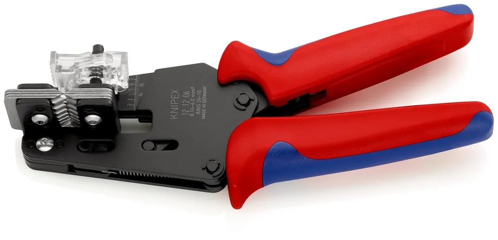 KNIPEX Präzisions-Abisolierzange mit Formmessern mit Mehrkomponenten-Hüllen brüniert 195 mm