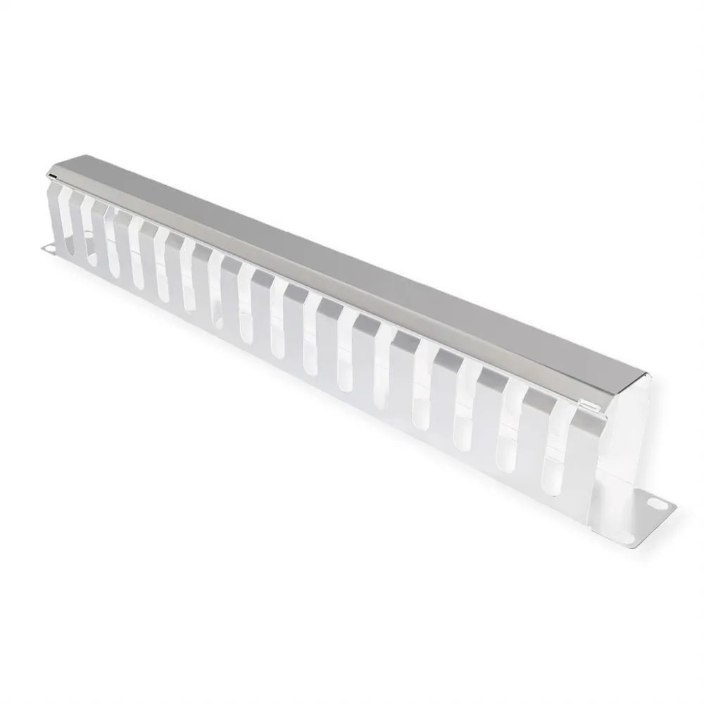 VALUE 19-Zoll-Frontplatte 1 HE mit Rangierkanal 40 x 60 mm, grau