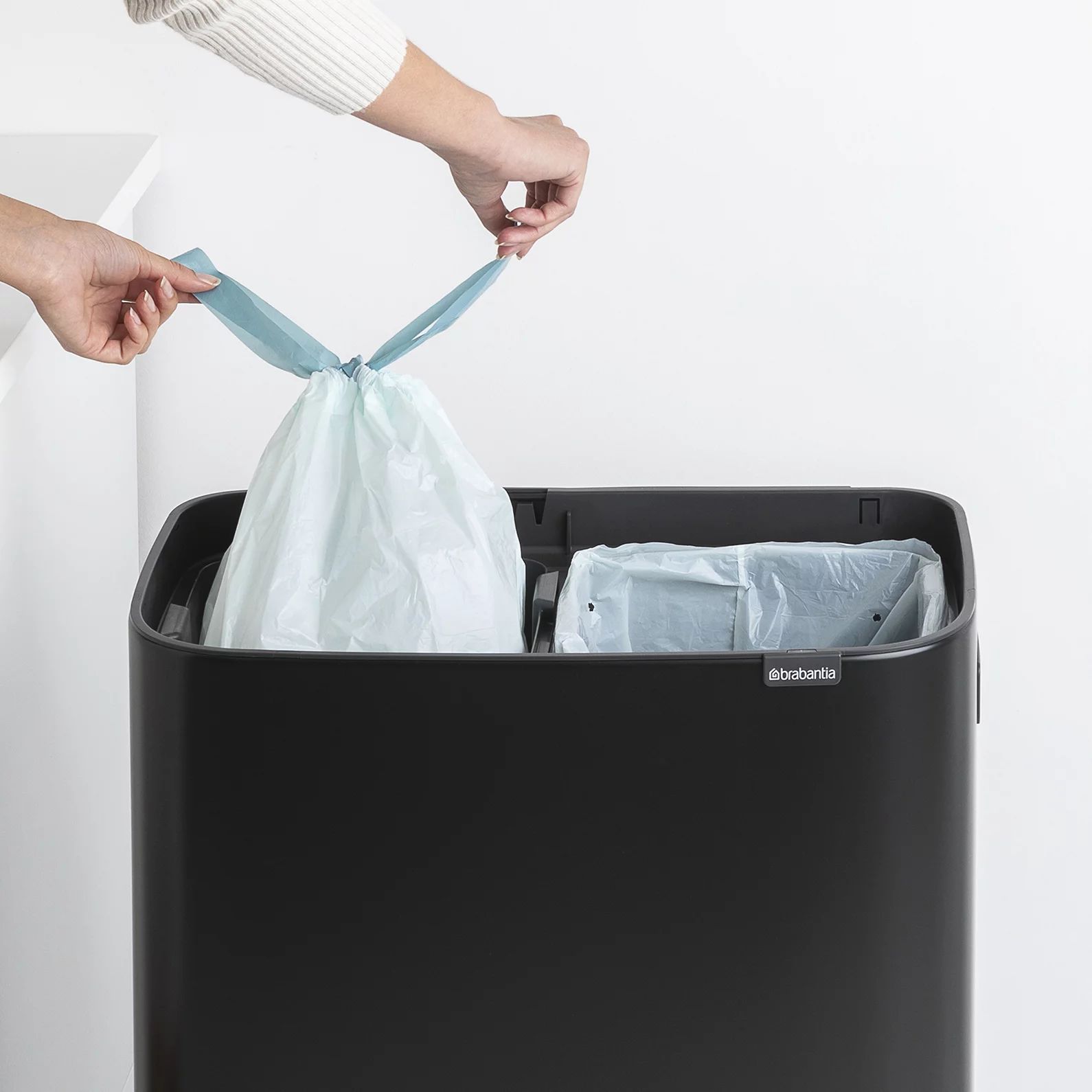 Brabantia Bo Touch Bin Hi 2 x 30L mit 2 Kunststoffeinsätzen