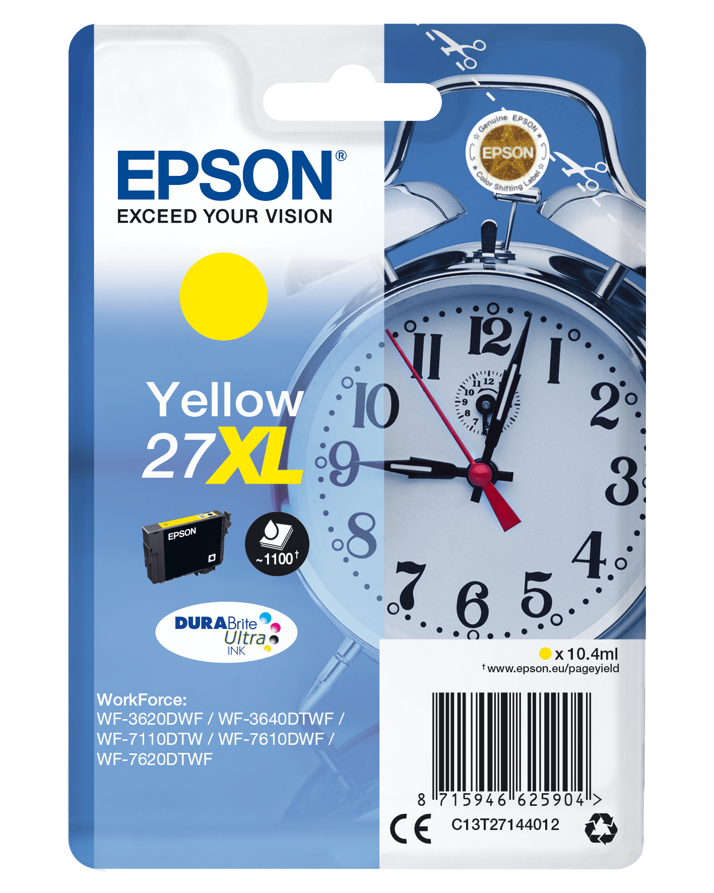 Epson 27 Tinte Wecker Single, XL, gelb