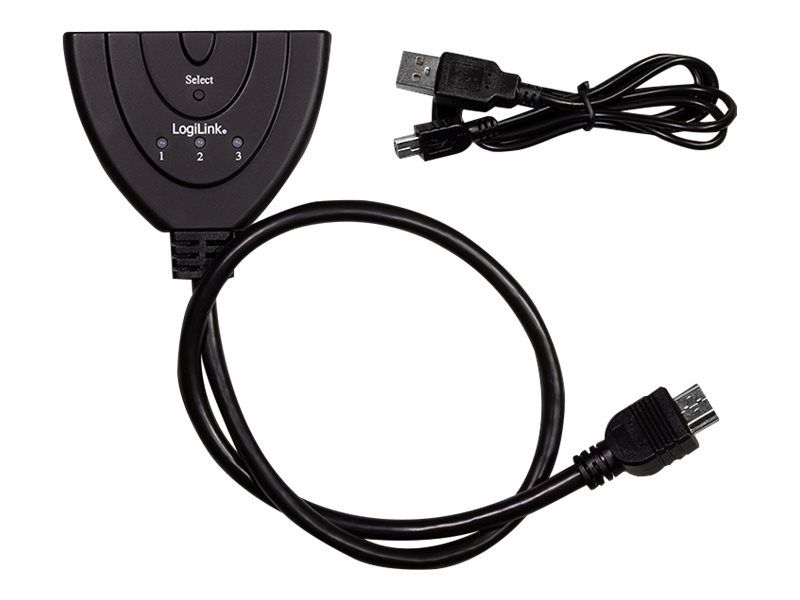 LogiLink Video/audio splitter/switch - 3 x HDMI