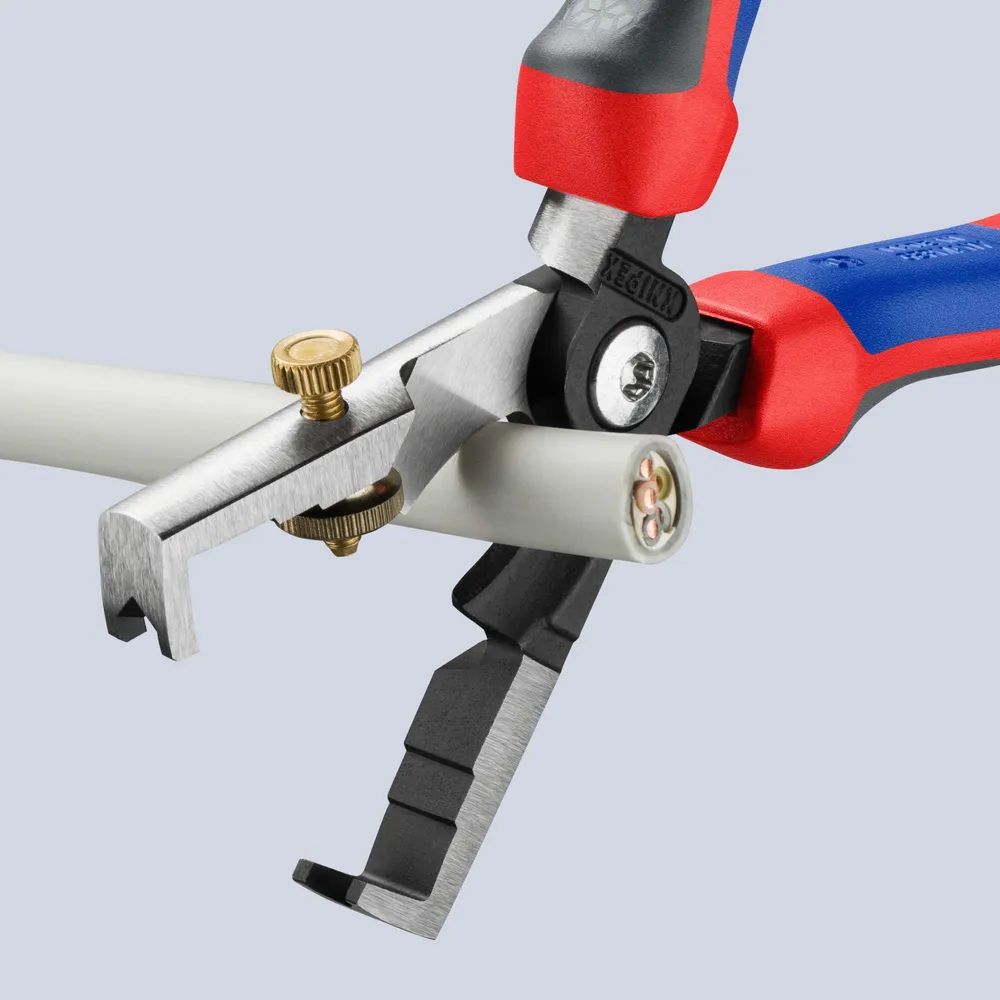 KNIPEX StriX® Abisolierzangen mit Kabelschere mit Comfort-Griffen schwarz atramentiert 180 mm