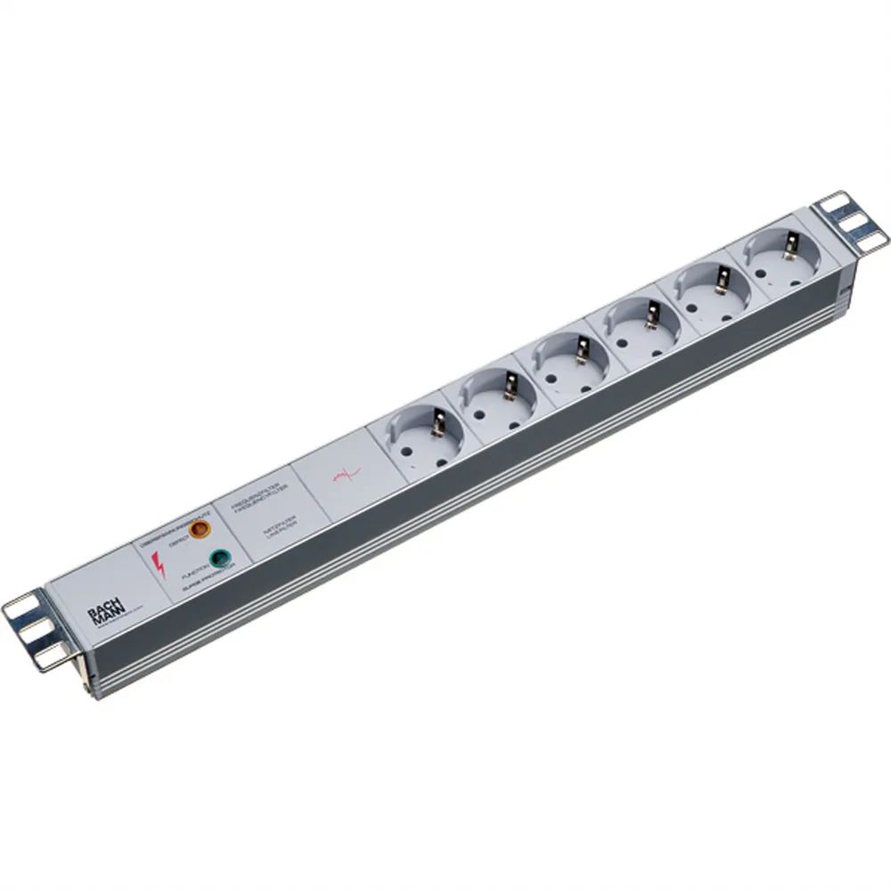 Bachmann Steckdosenleiste (Rack - einbaufähig) - Ausgangsanschlüsse: 6 - 1U - 48.3 cm (19")