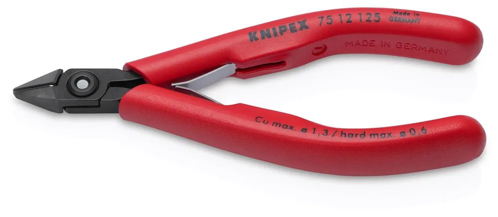 KNIPEX Elektronik-Seitenschneider mit Kunststoff-Hüllen brüniert 125 mm