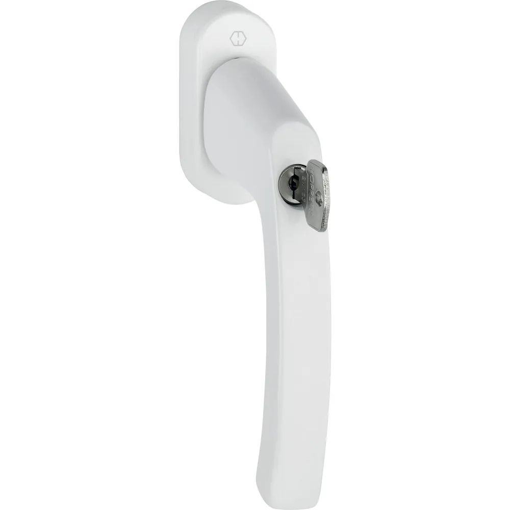 HOPPE Fenstergriff LIÈGE - Sperrzylinder, Vierkant 7x43, 35 Nm, weiß