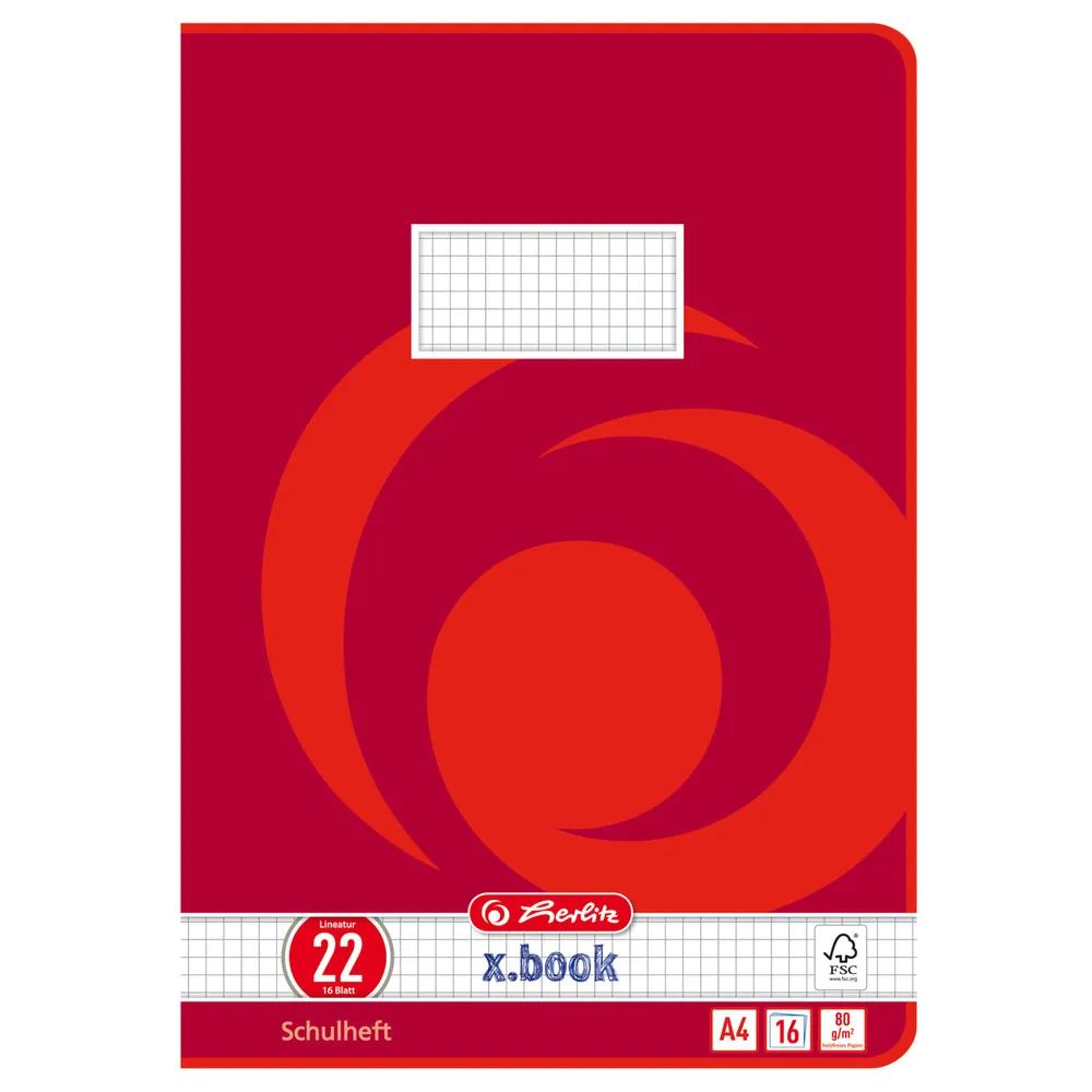 herlitz Schulheft, A4, Lineatur 22, 16 Blatt