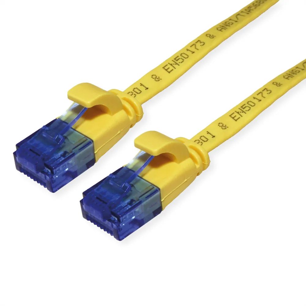 VALUE Patchkabel Cat.6A (Class EA) UTP, extra-flach, gelb, 0,5 m