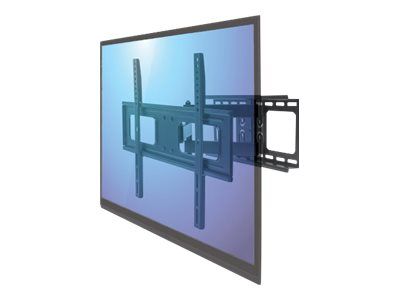 Manhattan TV & Monitor Mount, Wall, Full Motion, 1 screen, Screen Sizes: 37-65", Black, VESA 200x200 to 600x400mm, Max 50kg, LFD, Tilt & Swivel with 3 Pivots, Lifetime Warranty - Klammer - für LCD TV - stabiler Stahl - Schwarz - Bildschirmgröße: 94-1
