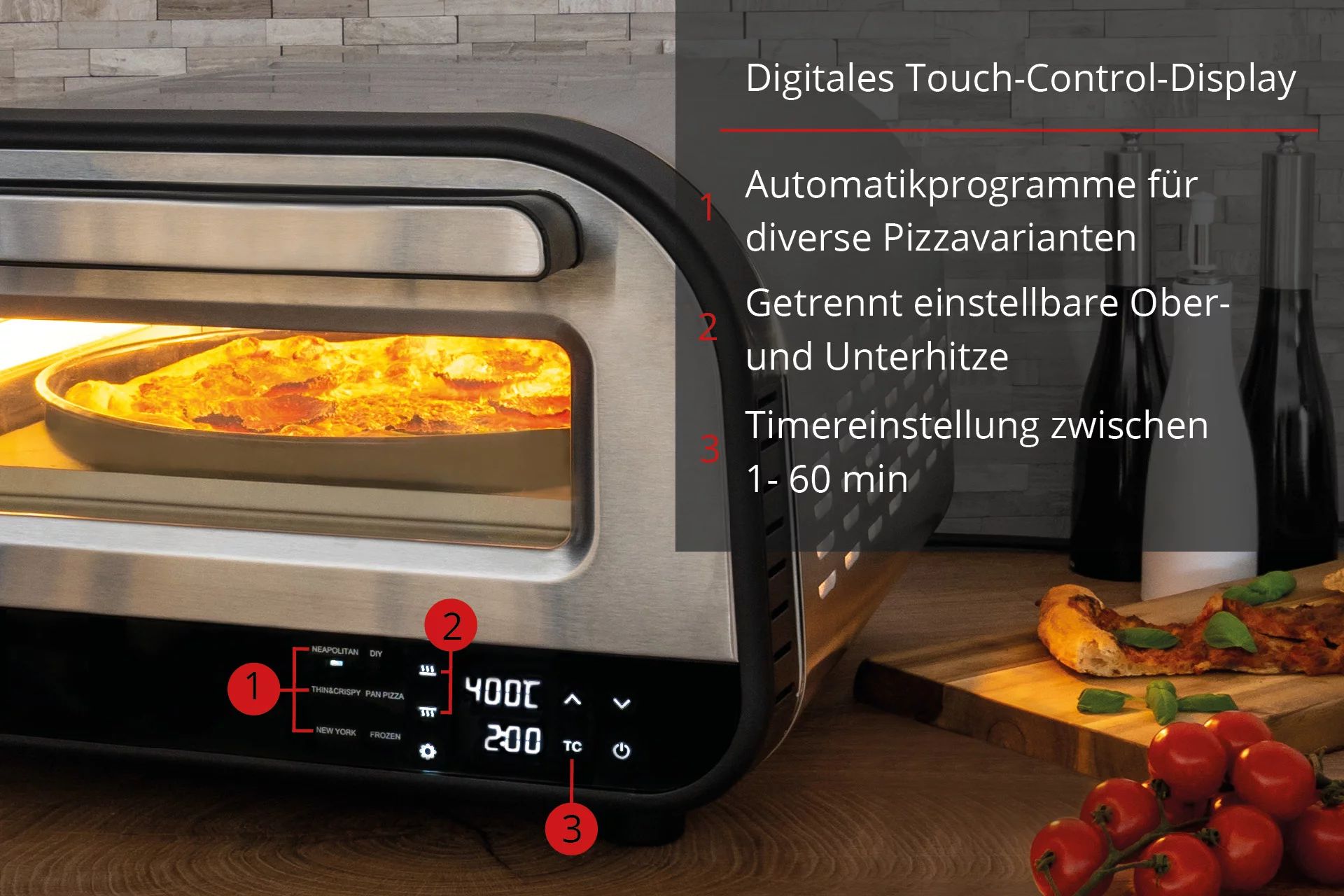Unold 68816 Pizzaofen Luigi, Edelstahl