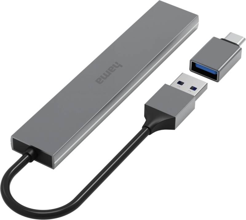 Hama USB-Hub 200141 USB-Hub, 4 Ports, 5 Gbit/s, +USB-C