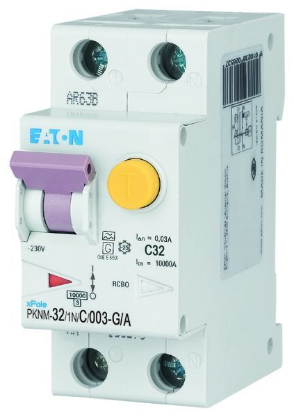 EATON FI/LS-Kombischalter, 32A, 30mA, C-LS-Char, 1N-polig, FI-Char: G/A