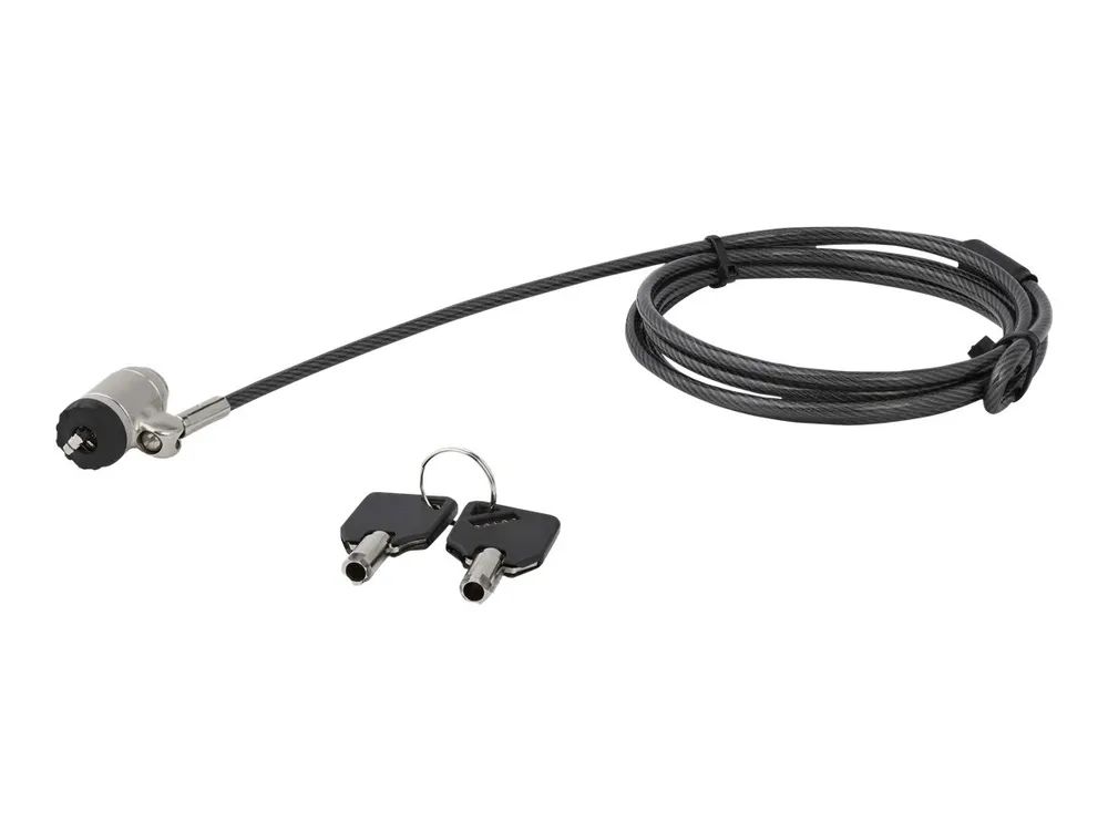StarTech.com Laptopschloss (Push-to-Lock Taste, 2 m Stahlkabel, Notebook Diebstahlsicherung, Kabelschloss)