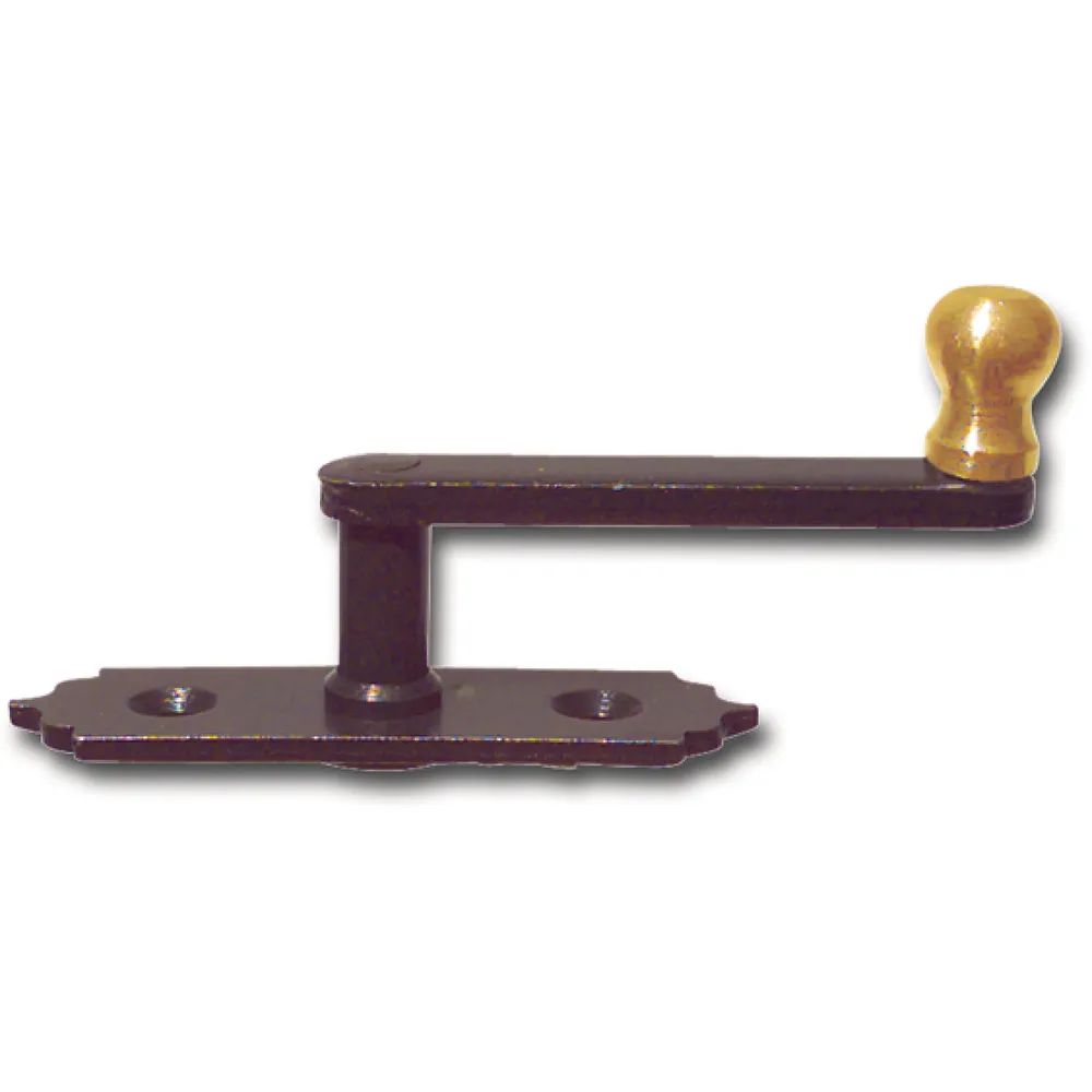 Hilber Beschläge GesmbH Beschläge unde Metallwarenerzeugung Fensterreiber Antik mit Messingknopf, 17 mm, Stahl schwarz lackiert