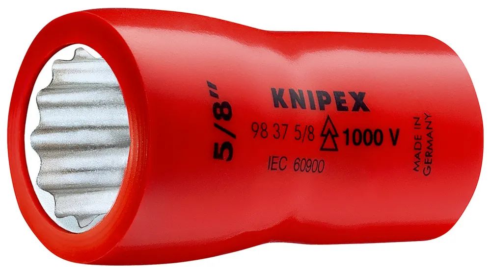 KNIPEX Steckschlüsseleinsatz (Doppel-Sechskant) mit Innenvierkant 3/8" 47 mm