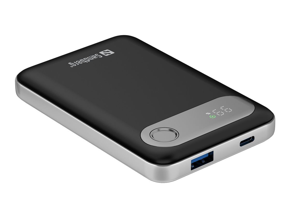 SANDBERG Travel - Powerbank - 10000 mAh - 38.5 Wh - 20 Watt - 4.5 A - PD - 2 Ausgabeanschlussstellen (USB, 24 pin USB-C)