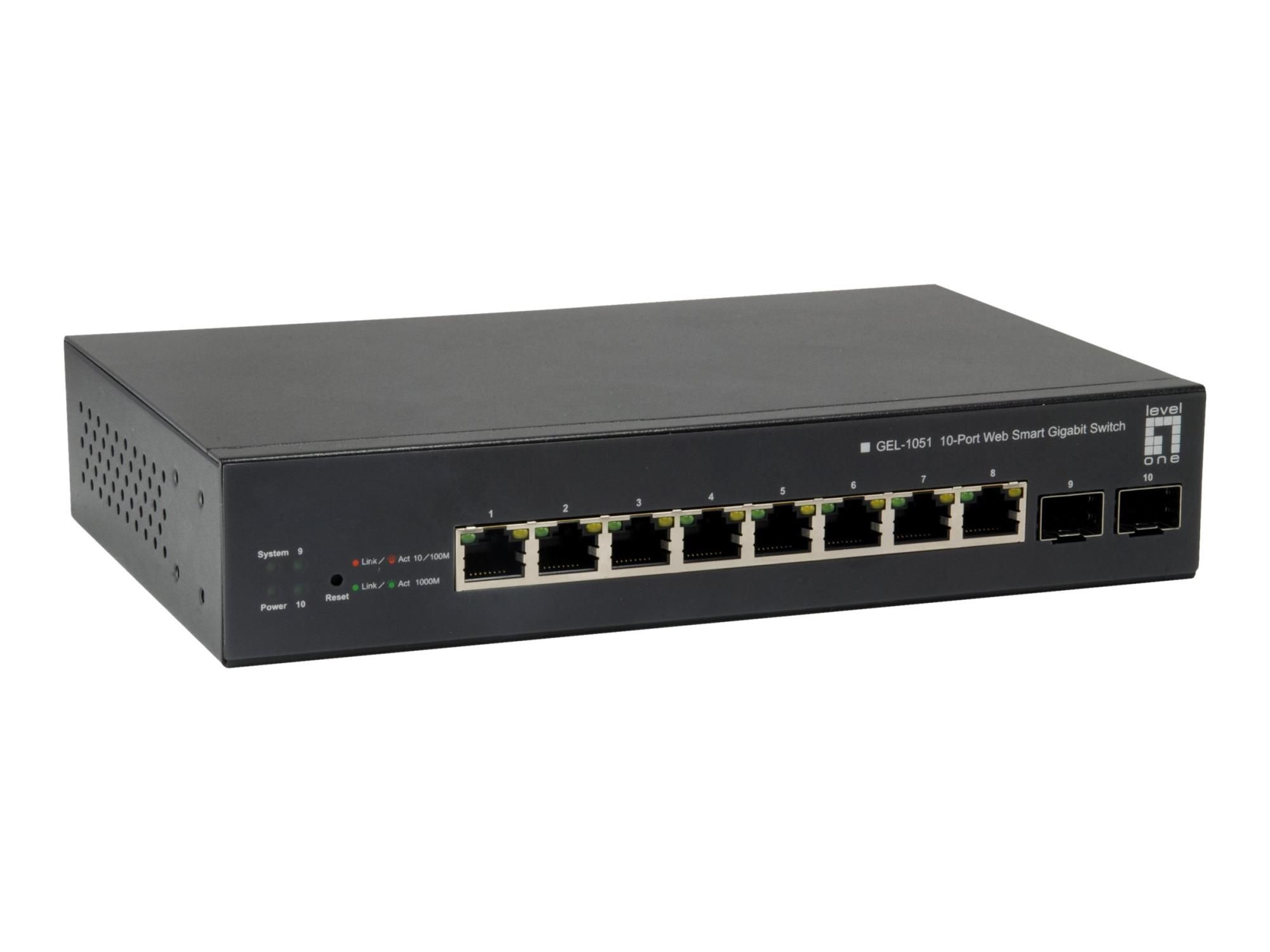 LevelOne GEP-1051 - Switch - Smart - 8 x 10/100/1000 (PoE+)