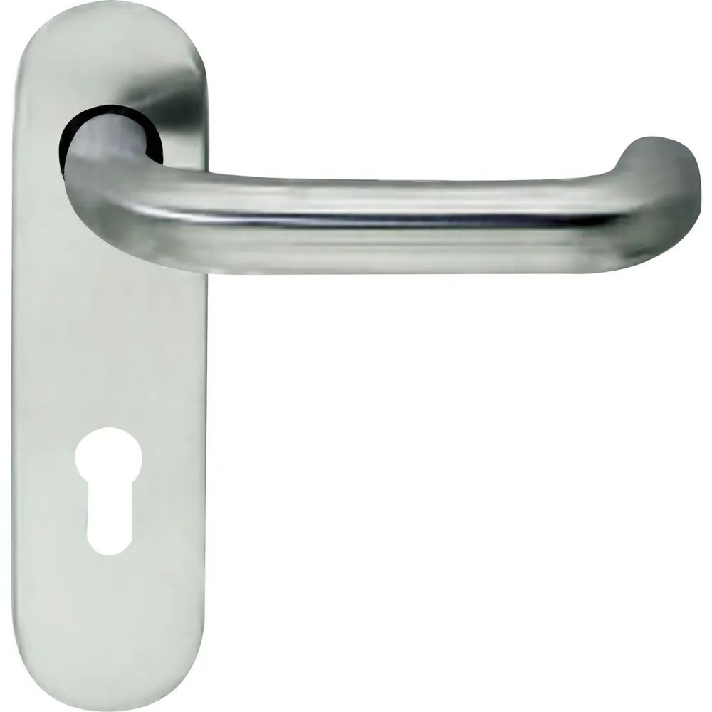 BKS Drückerlochteil B 72110 mit Kurzschild PZ 72 mm, für außen rund, Edelstahl