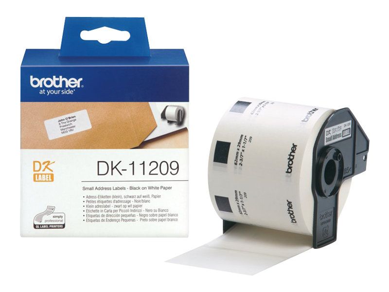 Brother DK-11209 - Schwarz auf Weiß - 800 Adressetiketten