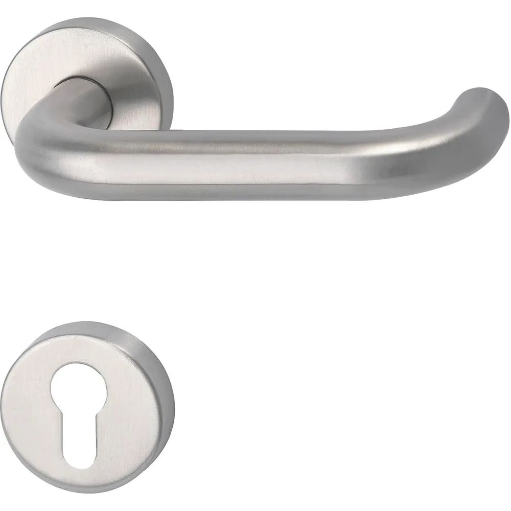 Marchesi FH-Drückergarnitur HARMONIE - auf Rosette PZ, 38 - 45, Edelstahl matt