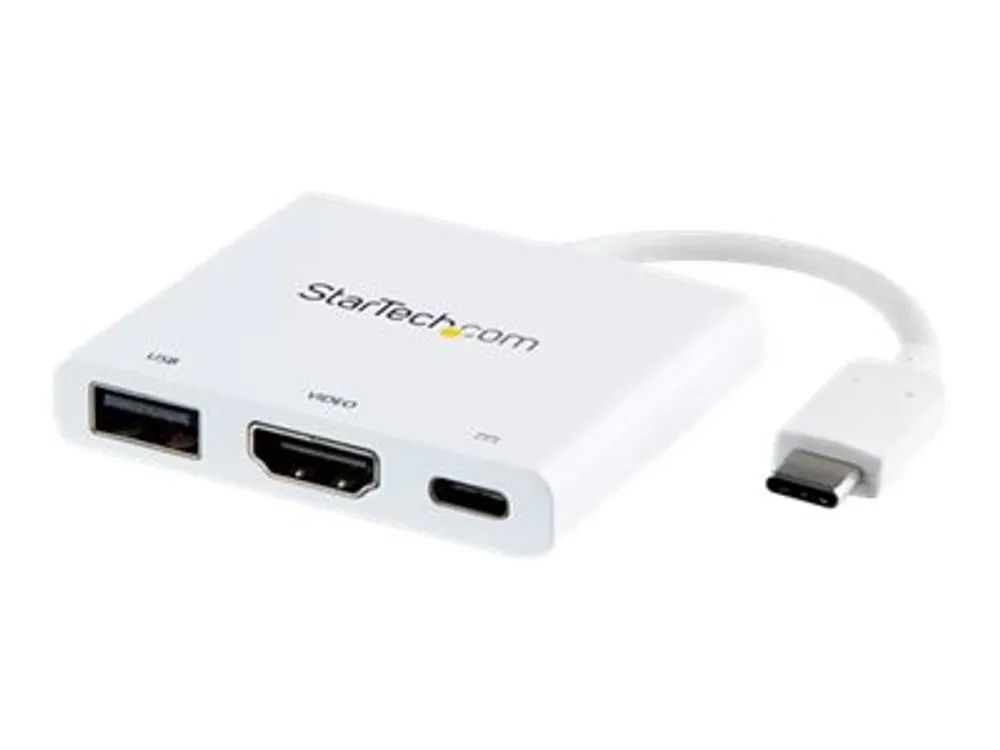 StarTech.com USB-C to HDMI Adapter - White - 4K 30Hz - Thunderbolt 3 Compatible - with Power Delivery (USB PD)