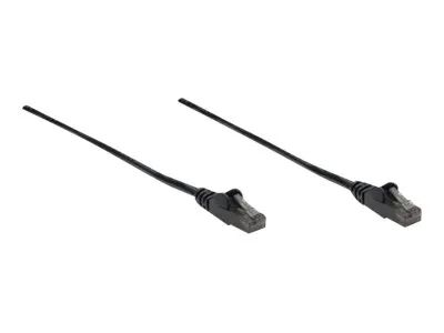 IC Intracom Intellinet Network Patch Cable, Cat6, 1m, Black, CCA, U/UTP, PVC, RJ45, Gold Plated Contacts, Snagless, Booted, Lifetime Warranty, Polybag - Patch-Kabel - RJ-45 (M)