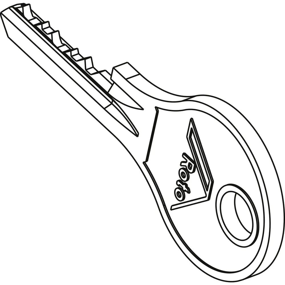 ROTO Zylinderschlüssel-Set mit Ring zu Drehsperre Zylinder aufschraubbar