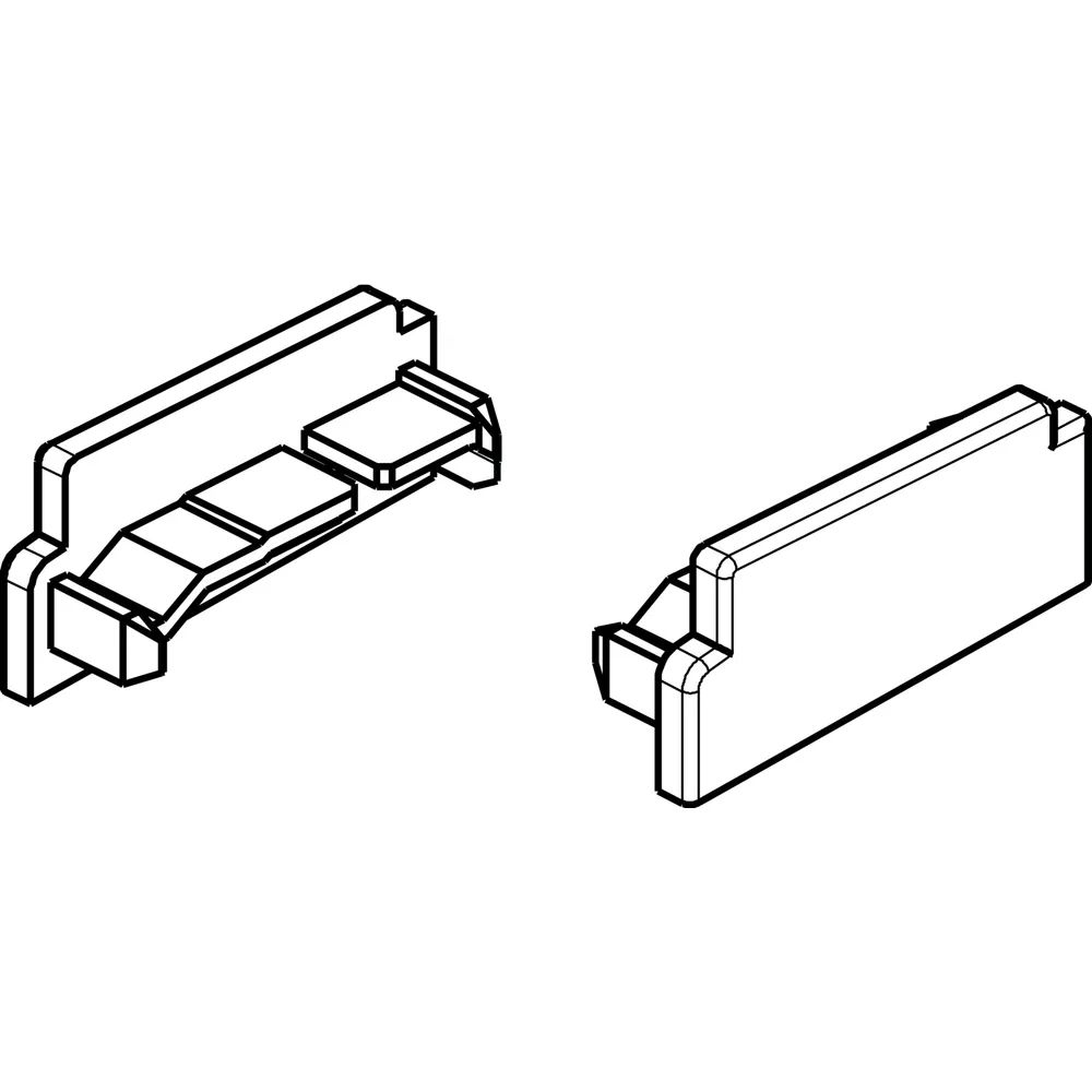 GU Thermostep/Timberstep Endkappe zu Aufsatzschiene P1634, rechts