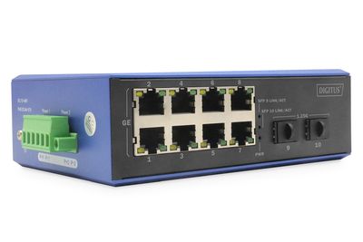 DIGITUS Industrieller 8 +2-Port Gigabit Ethernet Switch
