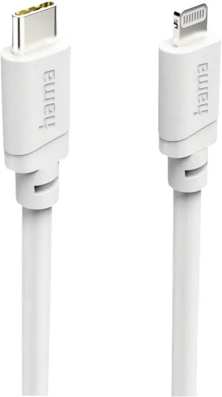 Hama Ladekabel, USB-C - Lightning, für iPhone/iPad, MFi, 3 m, Weiß