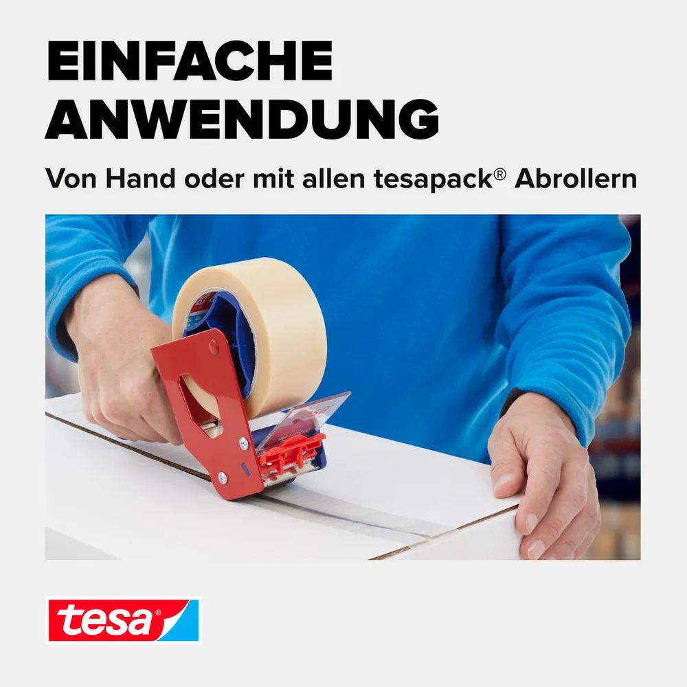 tesapack® Solid & Strong 66 m x 50 mm – braun – stabiles Verpackungsband