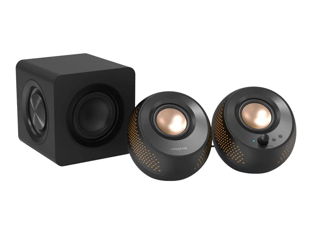 Creative Labs Creative Pebble X Plus - Lautsprechersystem - für PC - 2.1-Kanal - kabellos - Bluetooth - 15 Watt (Gesamt)
